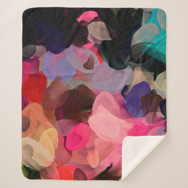 Cobertor Sherpa Padrão de abstrato de arte digital. Desenho manual (Frente)