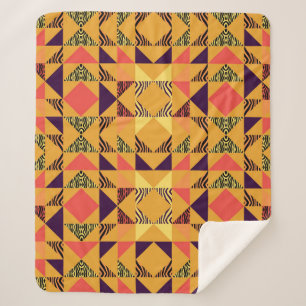 Cobertor Sherpa Padrão de Abstrato do Triângulo Memphis Pastel.