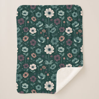 Cobertor Sherpa Padrão de Anemone Encantador