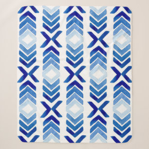 Cobertor Sherpa Padrão de Aquarela das Setas Rhombus Azuis