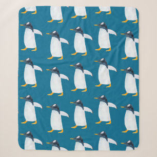 Cobertor Sherpa Padrão de aquarela sem costura com pinguim