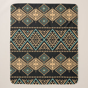 Cobertor Sherpa Padrão de arte tribal. Impressão geométrica ét
