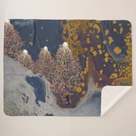 Cobertor Sherpa Padrão de Árvores de Natal