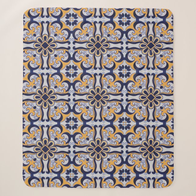 Cobertor Sherpa Padrão de azulejo português (Frente)