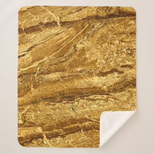 Cobertor Sherpa Padrão de azulejos de ouro natural