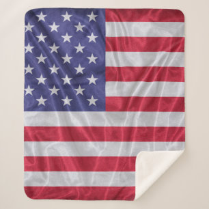 Cobertor Sherpa Padrão de bandeira dos Estados Unidos na textura d