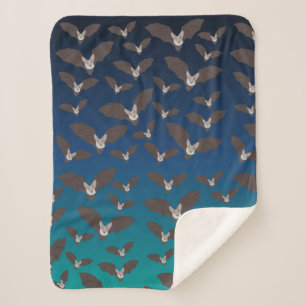 Cobertor Sherpa Padrão de Bat de Spooky Bonito