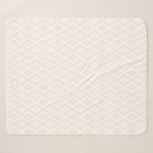 Cobertor Sherpa Padrão de bege e de diamante branco