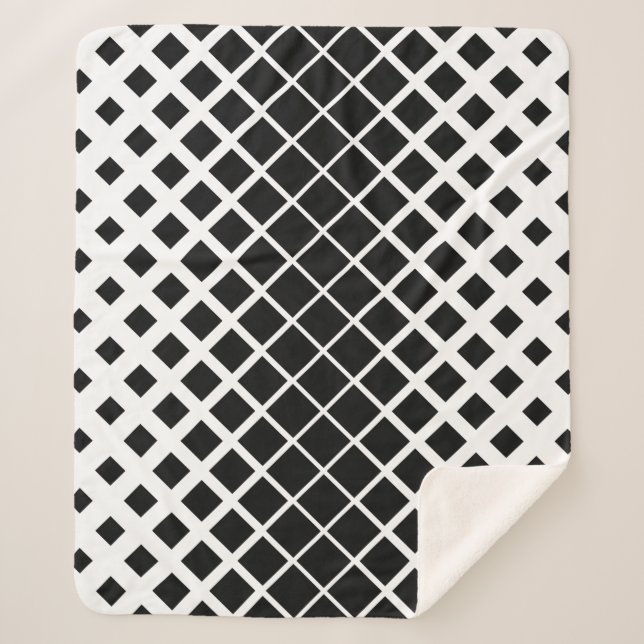 Cobertor Sherpa Padrão de Bloco de Dissolução Preta Moderna (Frente)