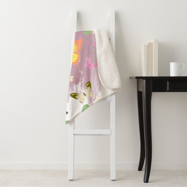 Cobertor Sherpa Padrão de borboleta 7 (In Situ)