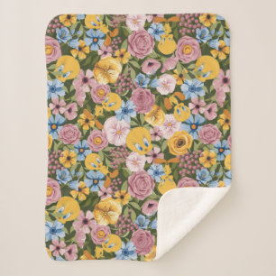 Cobertor Sherpa Padrão de Bordado Floral TWEETY™