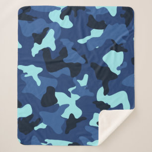 Cobertor Sherpa Padrão de camuflagem camo azul marinho do exército