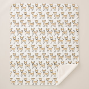 Cobertor Sherpa Padrão De Cão De Cartoon Casaco Chihuahua Suave