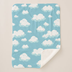 Cobertor Sherpa Padrão de céu azul e nuvens