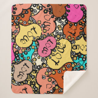 Cobertor Sherpa Padrão de colheita sutil com minúsculo cor de lara