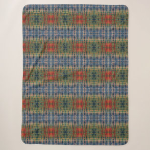 Cobertor Sherpa Padrão de Coloração Vermelha Azul Mistura Coluna C