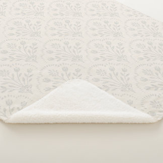 Cobertor Sherpa Padrão de Concha Floral do Povo Cinza Claro