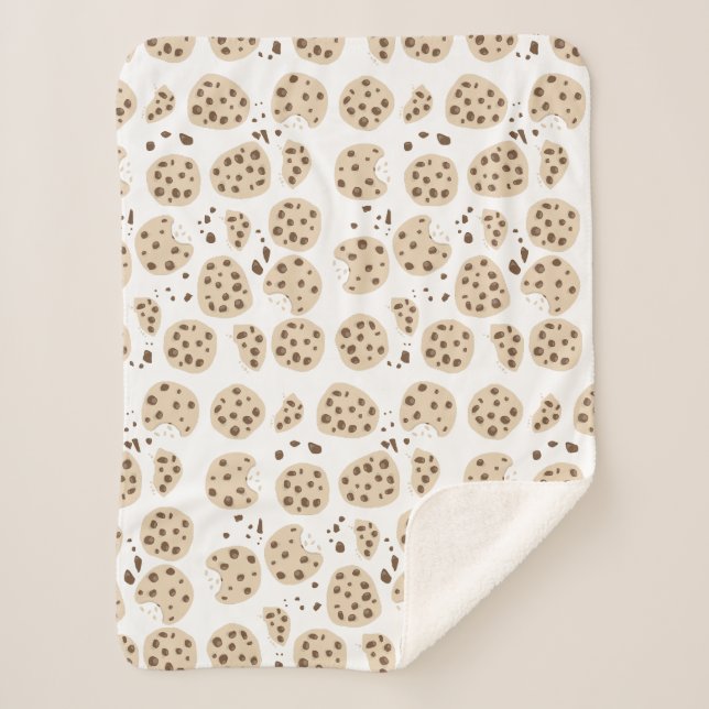 Cobertor Sherpa Padrão de Cookies Chip de Chocolate (Frente)