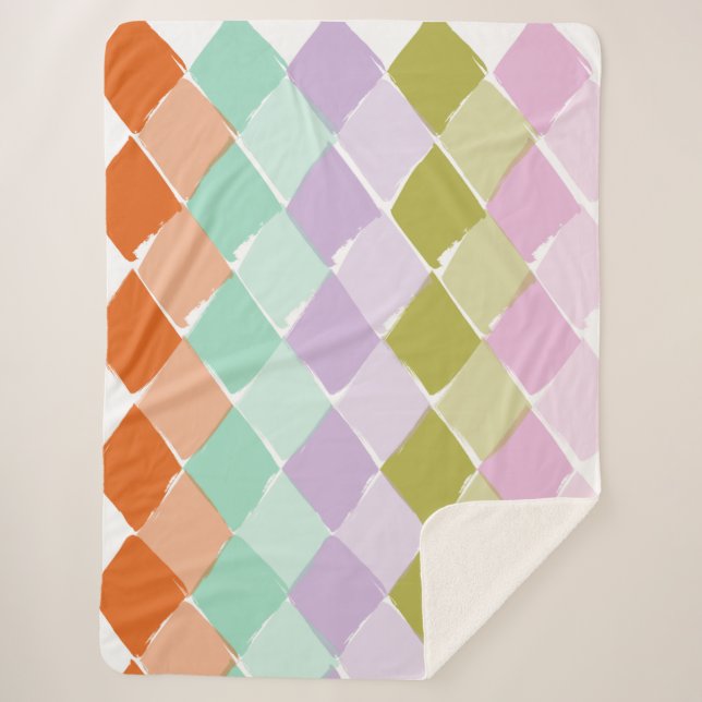 Cobertor Sherpa Padrão de cores de verão (Frente)