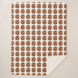 Cobertor Sherpa Padrão de corte de almofada laranja