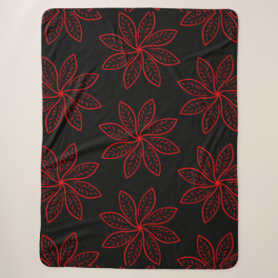 Cobertor Sherpa Padrão de Crimson em Preto