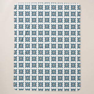Cobertor Sherpa Padrão de Deco de Arte Azul