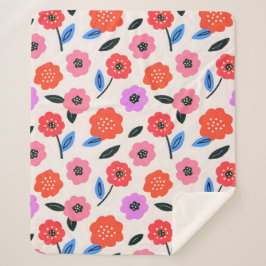 Cobertor Sherpa Padrão de desenho de flores de Han