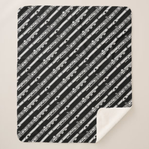 Cobertor Sherpa Padrão de Desenho de Fluto