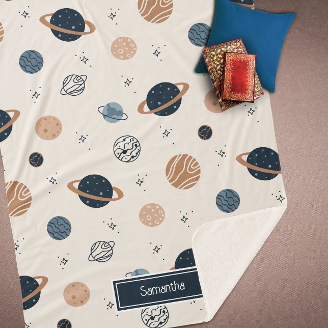 Cobertor Sherpa Padrão de desenho dos planetas do sistema solar (Criador carregado)