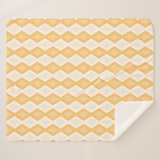 Cobertor Sherpa Padrão de diamante amarelo (Frente (Horizontal))