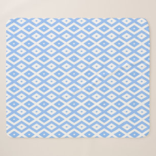 Cobertor Sherpa Padrão de diamante azul e branco