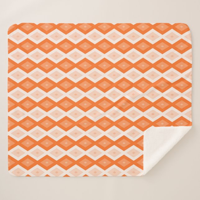 Cobertor Sherpa Padrão de diamante de laranja (Frente (Horizontal))