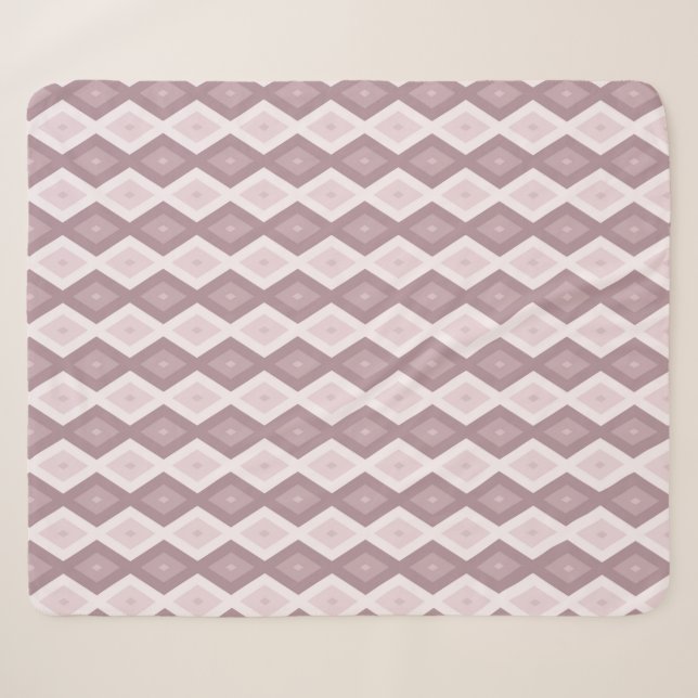 Cobertor Sherpa padrão de diamante rosa rosa quartz (Frente (Horizontal))