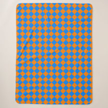 Padrão de Diamante Xadrez Laranja Azul