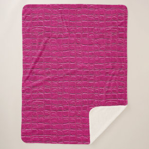 Cobertor Sherpa padrão de efeito de couro rosa