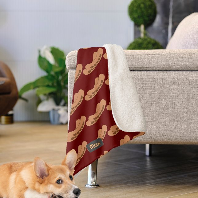 Cobertor Sherpa Padrão de enchidos divertidos para personalizar co (Criador carregado)