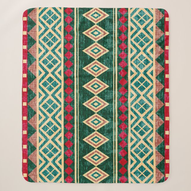 Cobertor Sherpa Padrão de Estilo Geométrico Africano abstrato (Frente)