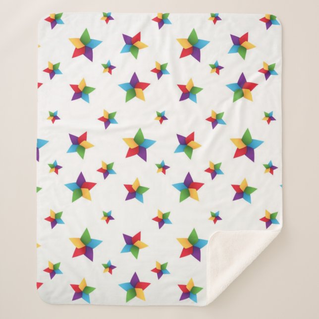 Cobertor Sherpa Padrão de estrelas (Frente)