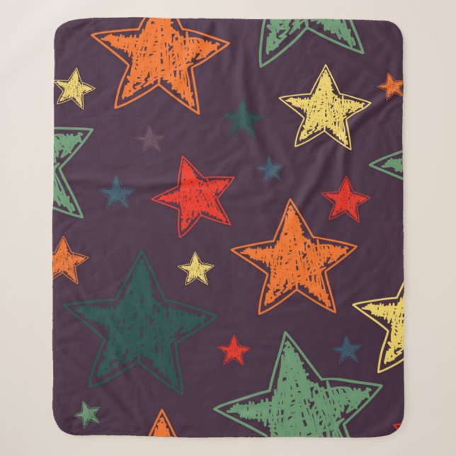 Cobertor Sherpa Padrão de estrelas (Frente)