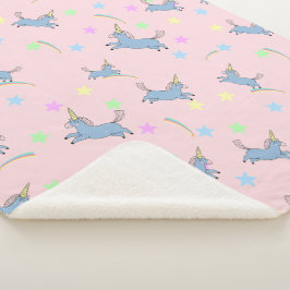 Cobertor Sherpa Padrão de estrelas arco-íris agudas do Unicórnio a