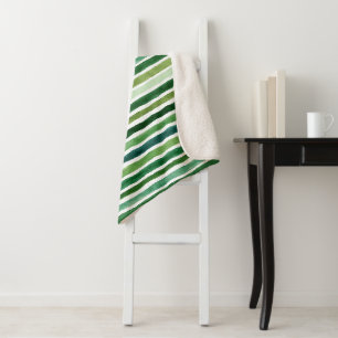 Cobertor Sherpa Padrão de faixas de pintura verde
