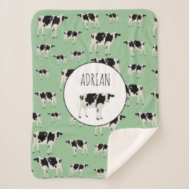 Cobertor Sherpa Padrão de Fazenda de Vaca Personalizada
