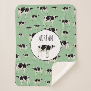 Cobertor Sherpa Padrão de Fazenda de Vaca Personalizada