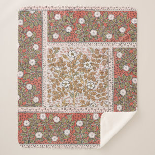 Cobertor Sherpa Padrão de Flor de Ilustração de Rosa