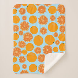 Cobertor Sherpa Padrão de Fruta laranja