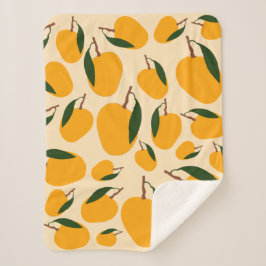 Cobertor Sherpa Padrão de Fruta Mango Summer