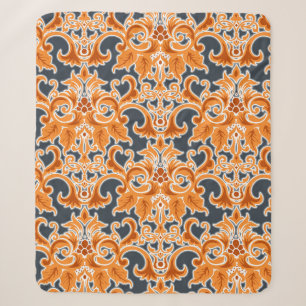 Cobertor Sherpa Padrão de Fundo Invisível do Ornamento Amarelo