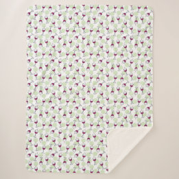 Cobertor Sherpa Padrão de Ilustração de Vidro Vermelho Wimsical