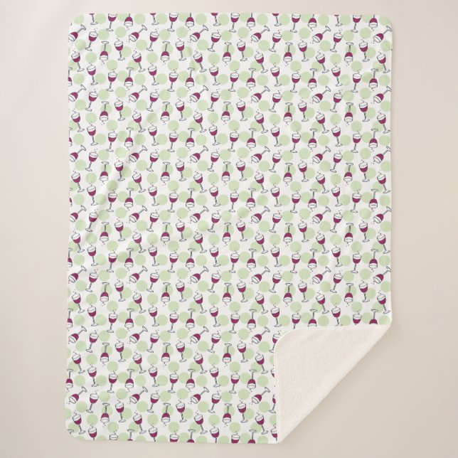 Cobertor Sherpa Padrão de Ilustração de Vidro Vermelho Wimsical (Frente)