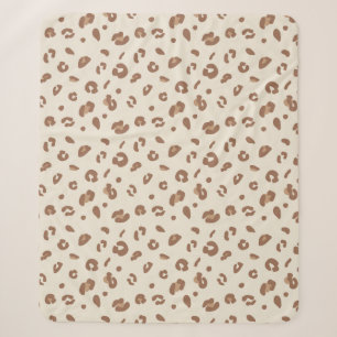 Cobertor Sherpa Padrão de Impressão de Leopardo Abstrato Neutro   